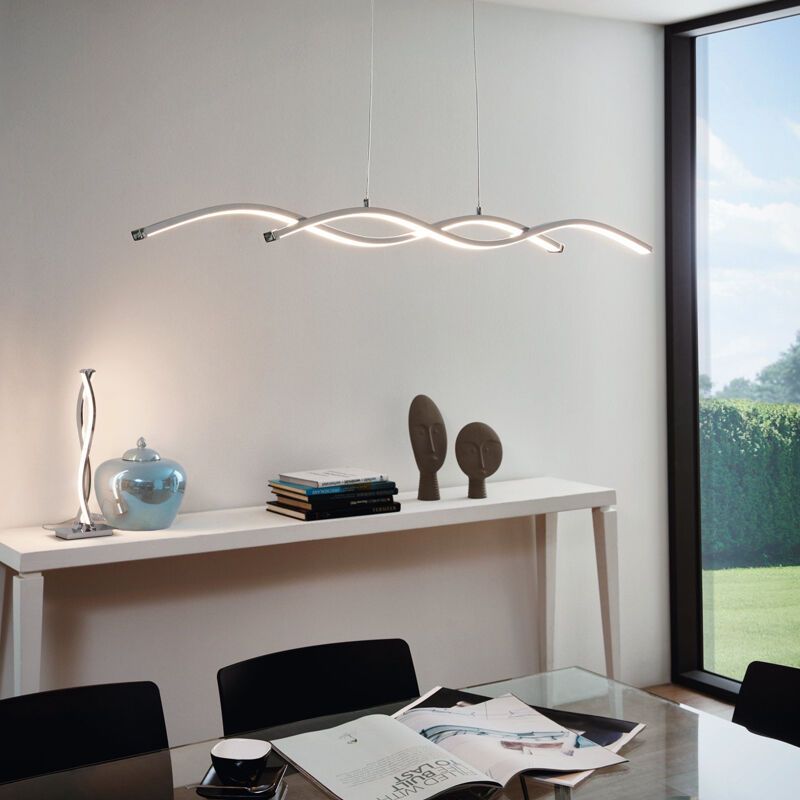 Krom modern pendler lampe aluminium, Arantxa, 9W, 3000K LED Krom modern pendler lampe aluminium, Arantxa, 9W, 3000K LED