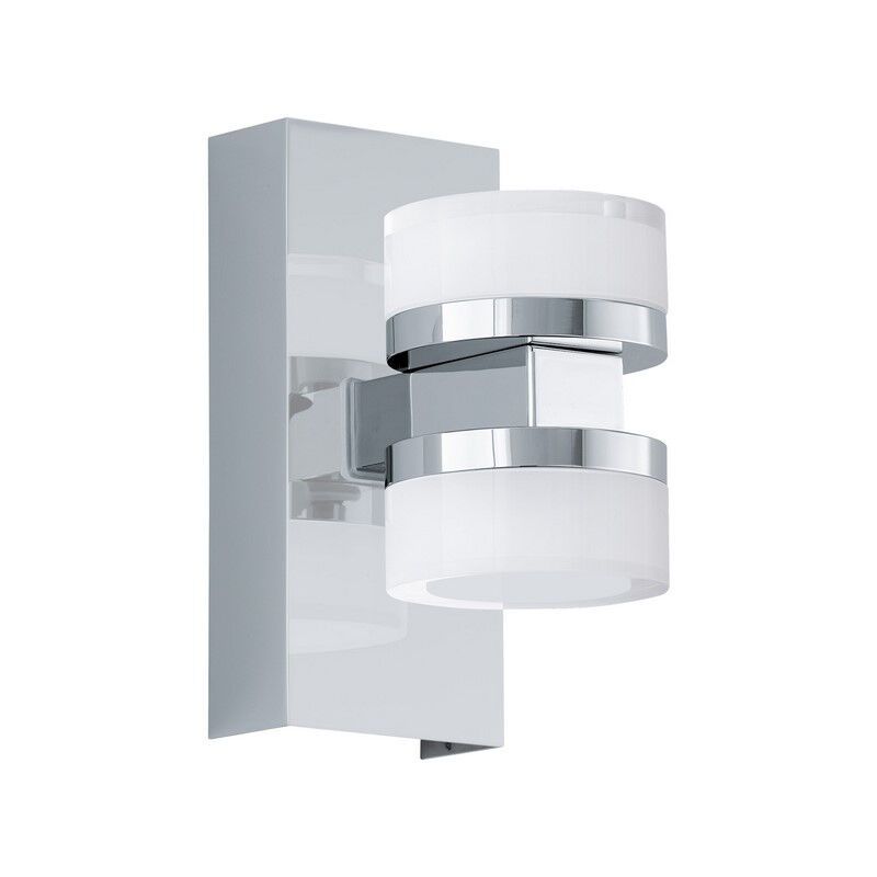 Krom modern væglampe plast, Busra, 7W, 3000K LED, IP44 Krom modern væglampe plast, Busra, 7W, 3000K LED, IP44
