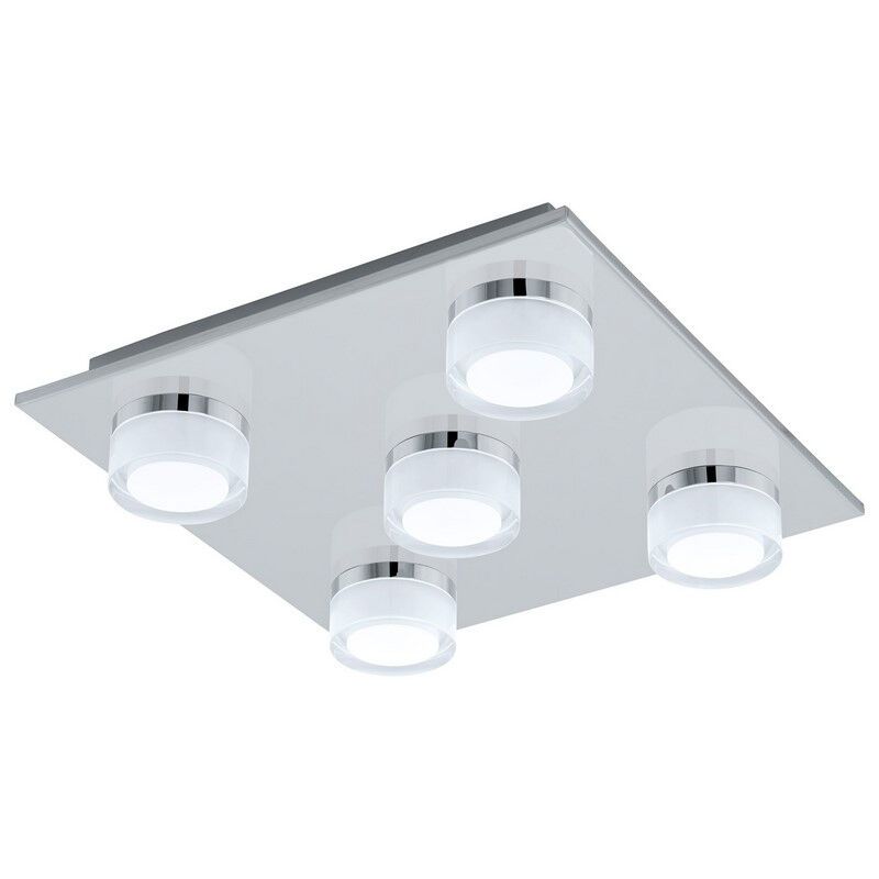 Krom modern loftlampe plast, Busra, 7W, 3000K LED, IP44 Krom modern loftlampe plast, Busra, 7W, 3000K LED, IP44