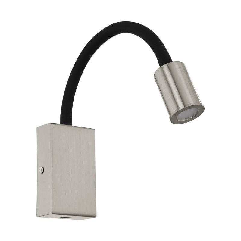 Nikkel modern væglampe plast, Cafer, 4W, 3000K LED, med brytare Nikkel modern væglampe plast, Cafer, 4W, 3000K LED, med brytare