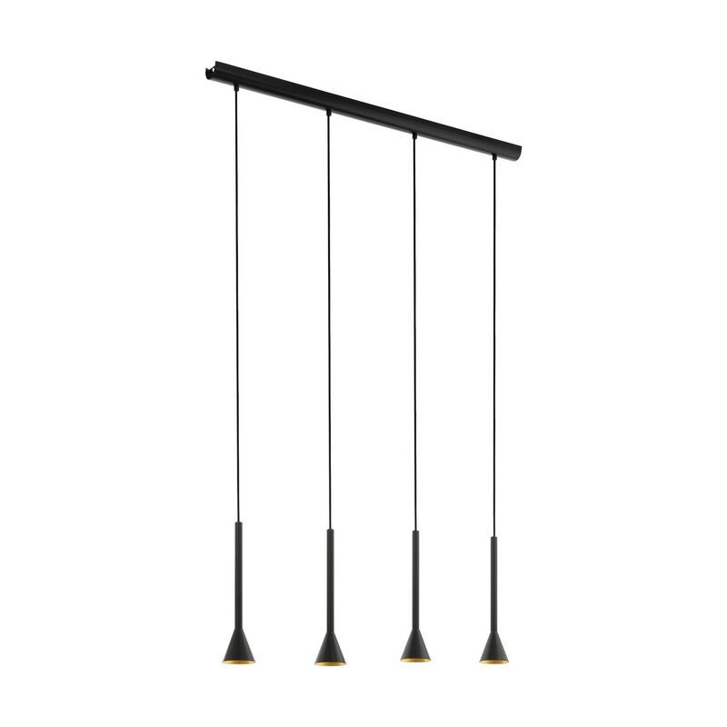 Sort pendler lampe stål, Marielle