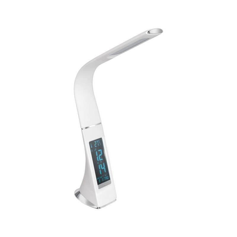 Hvid modern skrivebordslampe plast, Malissa, 3W, 5000K LED, med brytare
