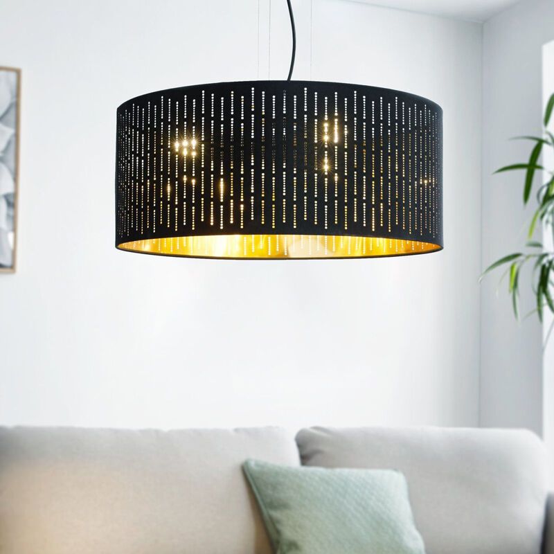 Sort modern pendler lampe stof, Yori