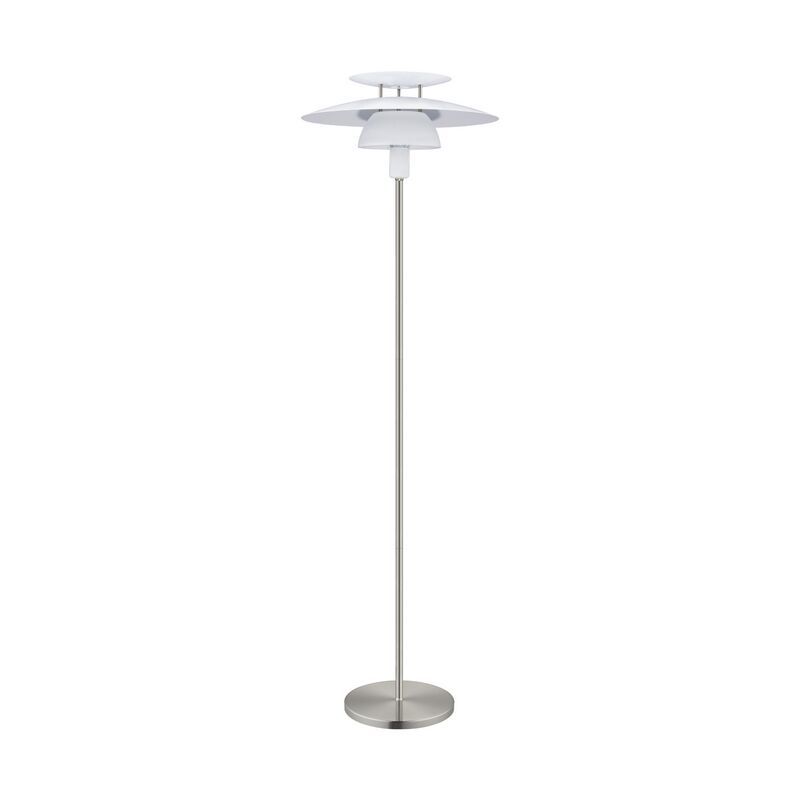Nikkel design gulv lampe stål, Lariana, med brytare