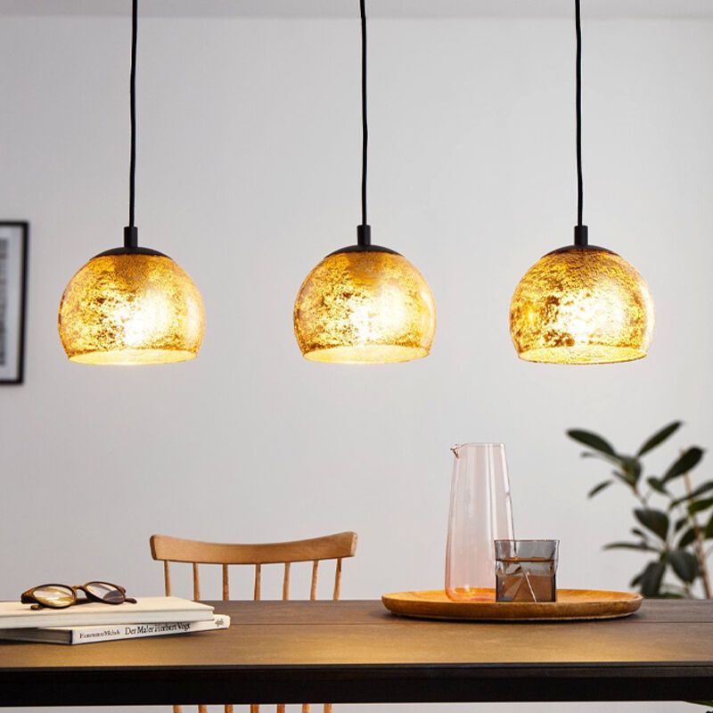Guld design pendler lampe glas, Gaston