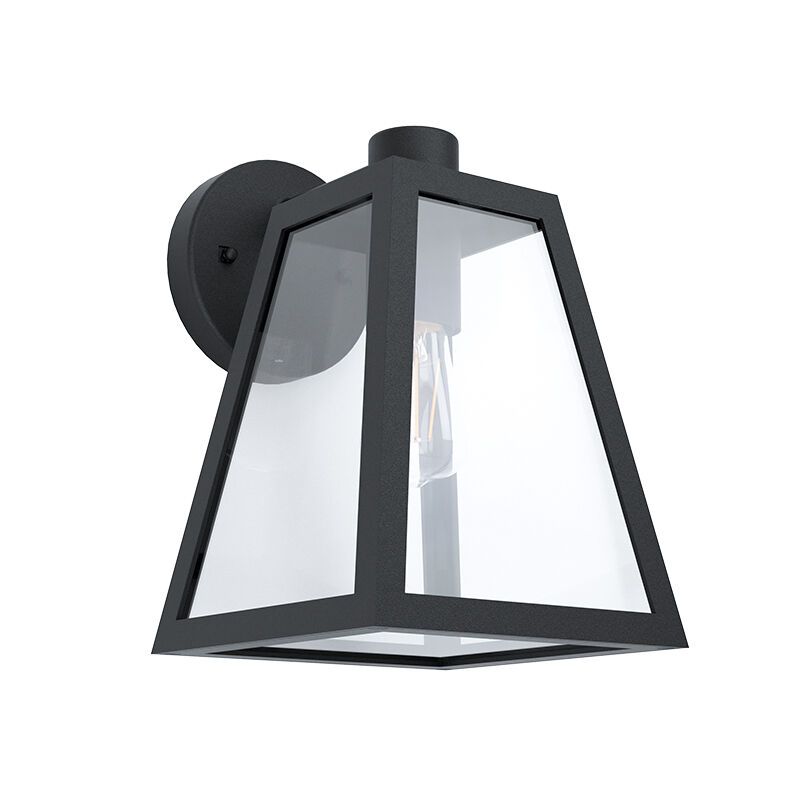 Sort modern udendørslampe aluminium, Laurens, IP44