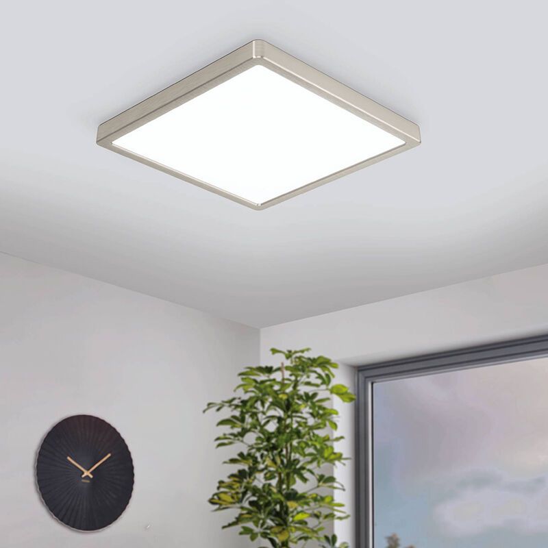 Nikkel smart loftlampe plast, Geraldo, 19,5W, varm til kold hvid justerbar LED, IP44