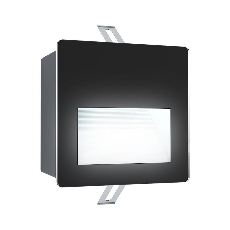 Sort modern indbygget udendørs væglampe aluminium, Luigino, 3,7W, 4000K LED, IP65 Sort modern indbygget udendørs væglampe aluminium, Luigino, 3,7W, 4000K LED, IP65