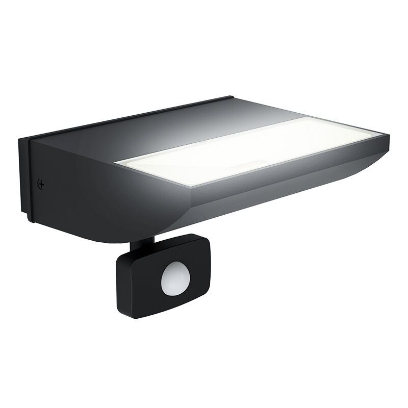 Sort modern udendørs væglampe med bevægelsessensor aluminium, Samuel, 10,5W, 3000K LED, IP44 Sort modern udendørs væglampe med bevægelsessensor aluminium, Samuel, 10,5W, 3000K LED, IP44