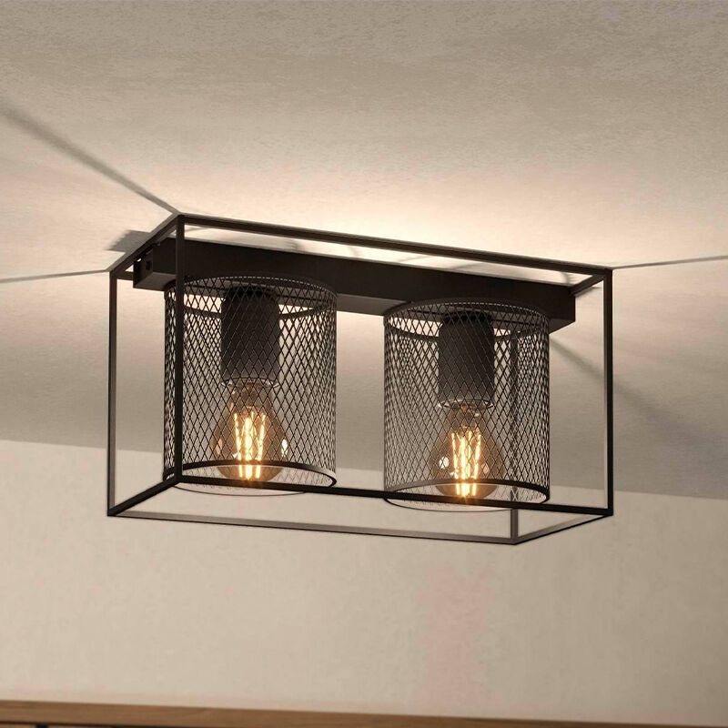 Sort industri loftlampe aluminium, Thiemo Sort industri loftlampe aluminium, Thiemo