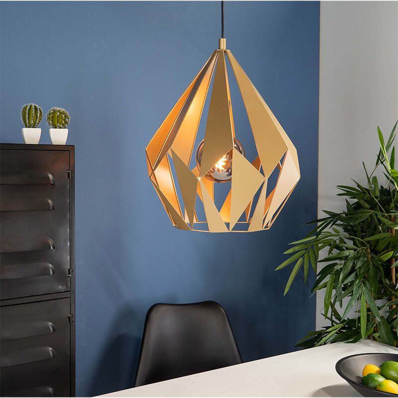 Guld industri pendler lampe aluminium, Acri Guld industri pendler lampe aluminium, Acri
