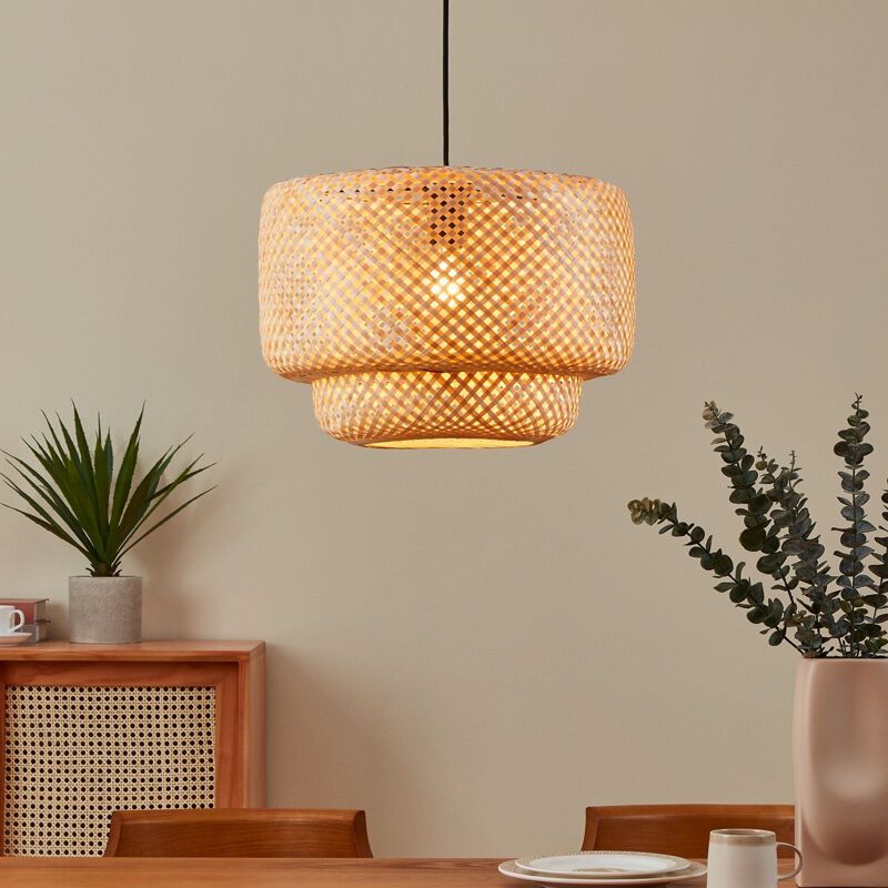 Rattan pendel lampe brun, Jetze