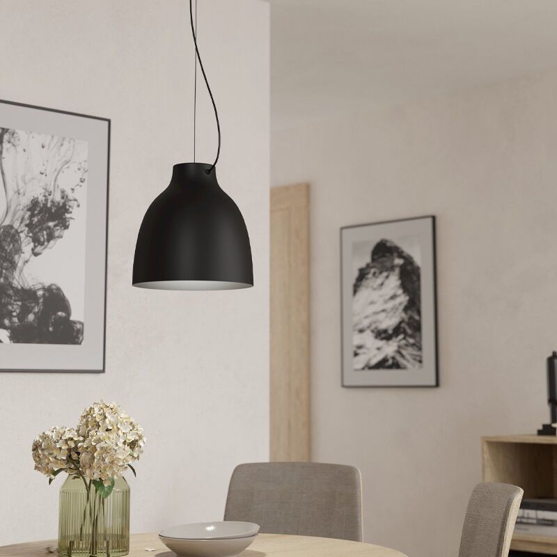 Sort industri pendler lampe aluminium, Thijs