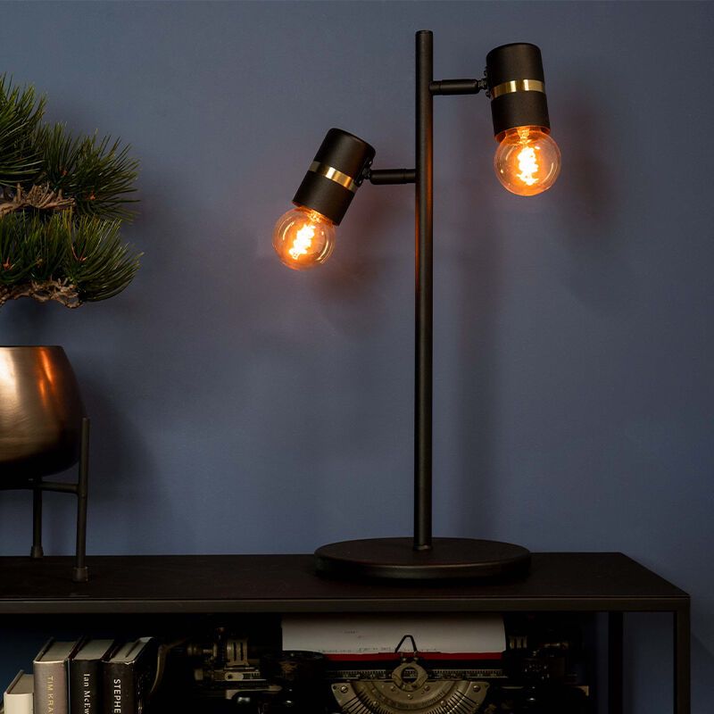 Sort bordlampe aluminium, Jelger, med brytare