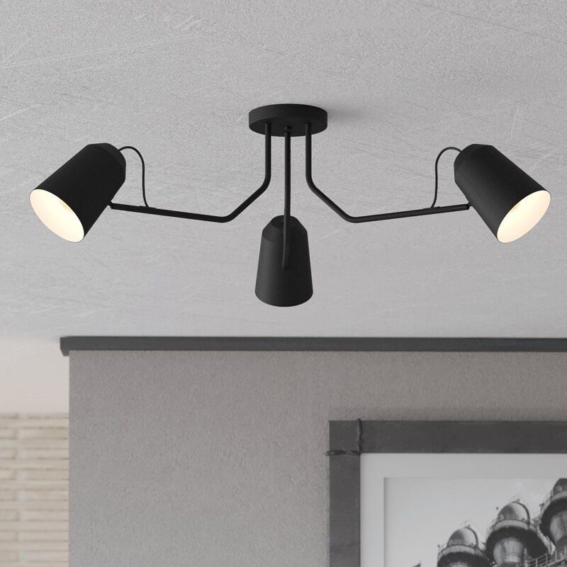 Sort industri loftlampe aluminium, Jelco