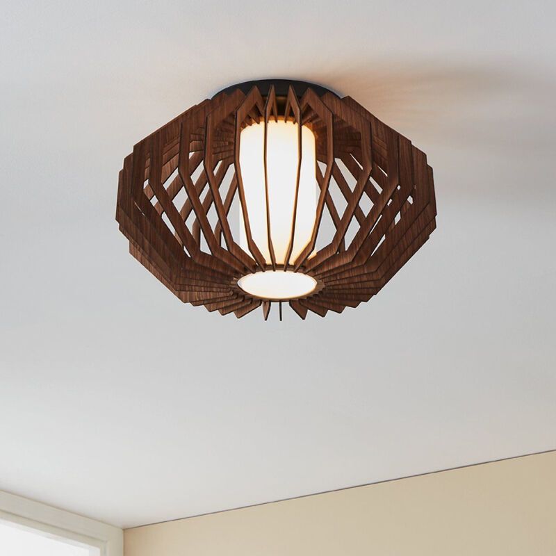 Træ loftlampe brun, Lianda
