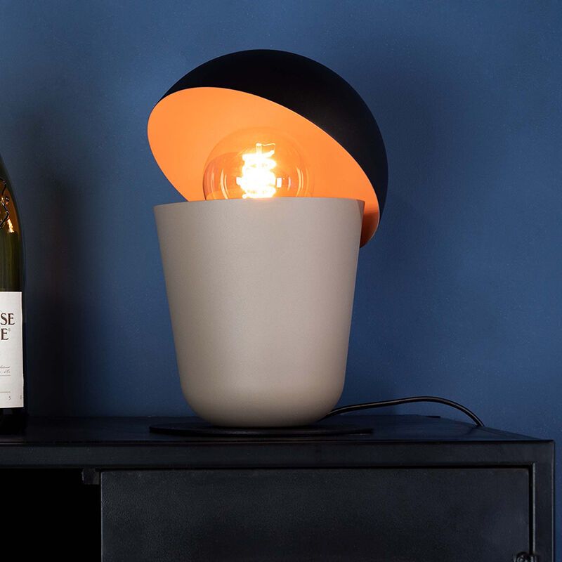 Taupe industri bordlampe aluminium, Werner, med brytare