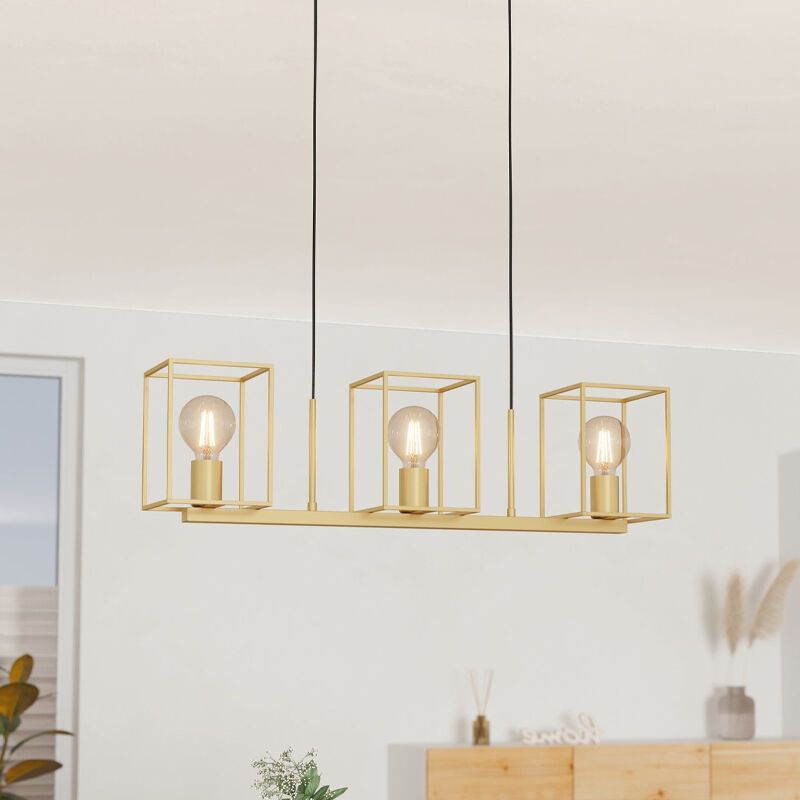 Guld industri pendler lampe aluminium, Teis
