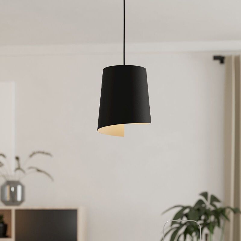 Sort rustik pendler lampe aluminium, Vincenzo