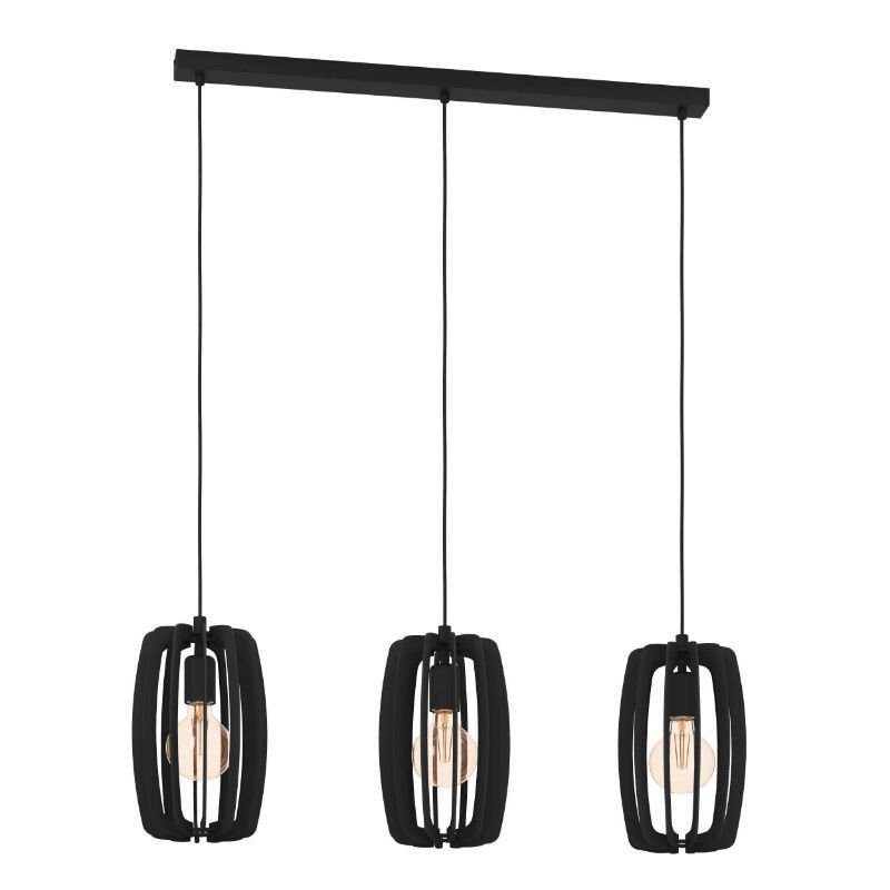 Træ pendler lampe sort, Wilko
