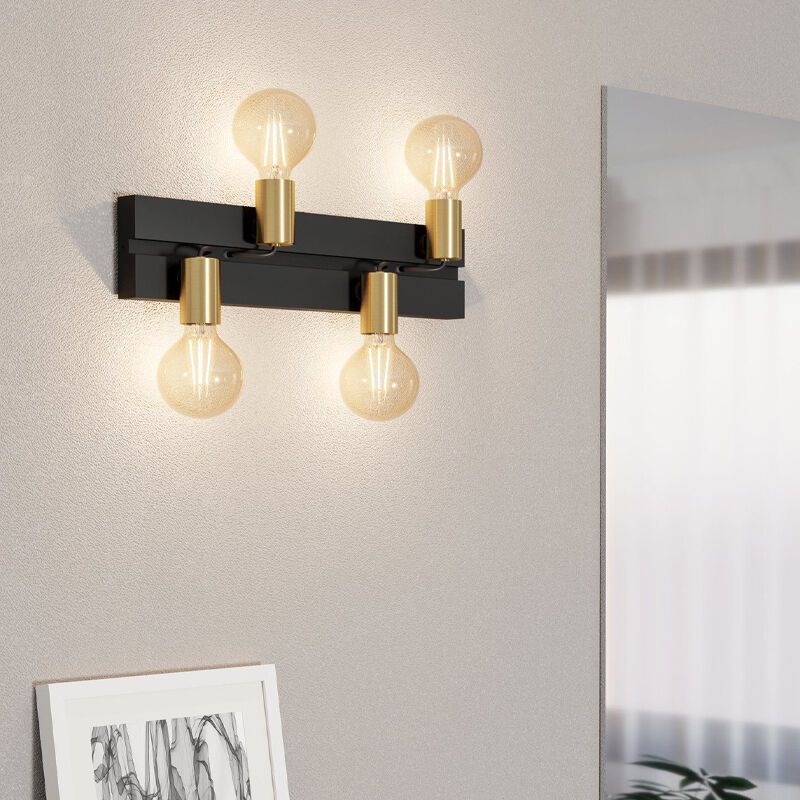 Sort væglampe aluminium, Jelka