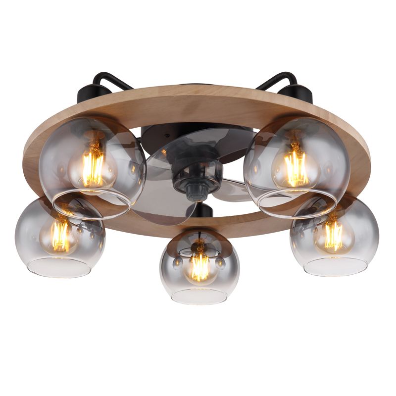 Rustik loftventilator træ, Jouke, med fjärrkontroll