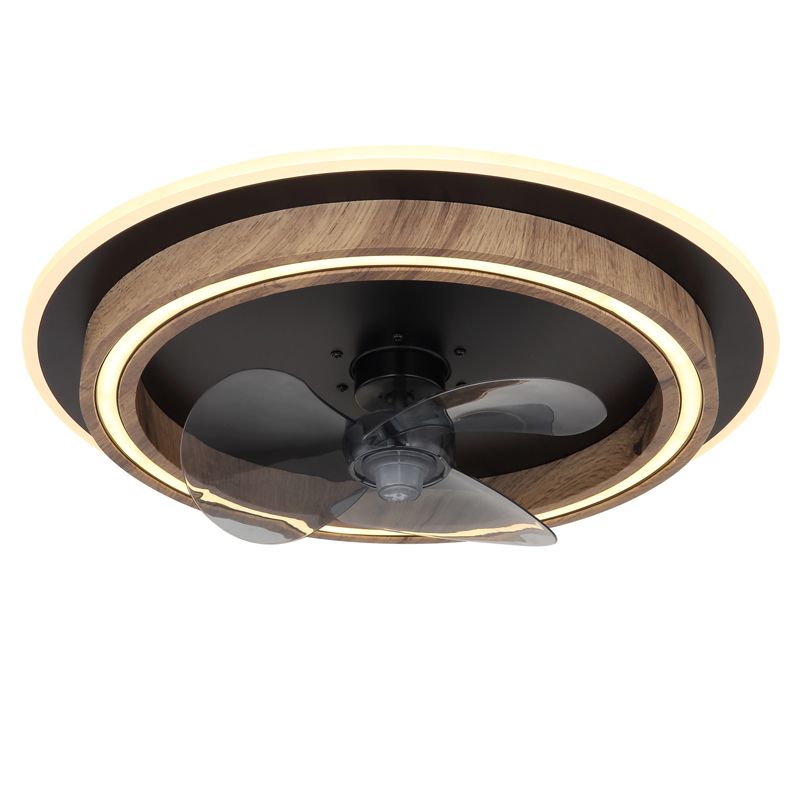Brun modern loftventilator plast, Lamine, 32W, varm til kold hvid justerbar LED, med fjärrkontroll Brun modern loftventilator plast, Lamine, 32W, varm til kold hvid justerbar LED, med fjärrkontroll