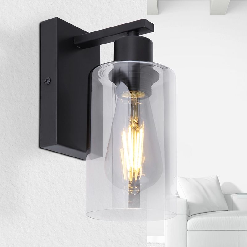 Sort modern væglampe glas, Mariya