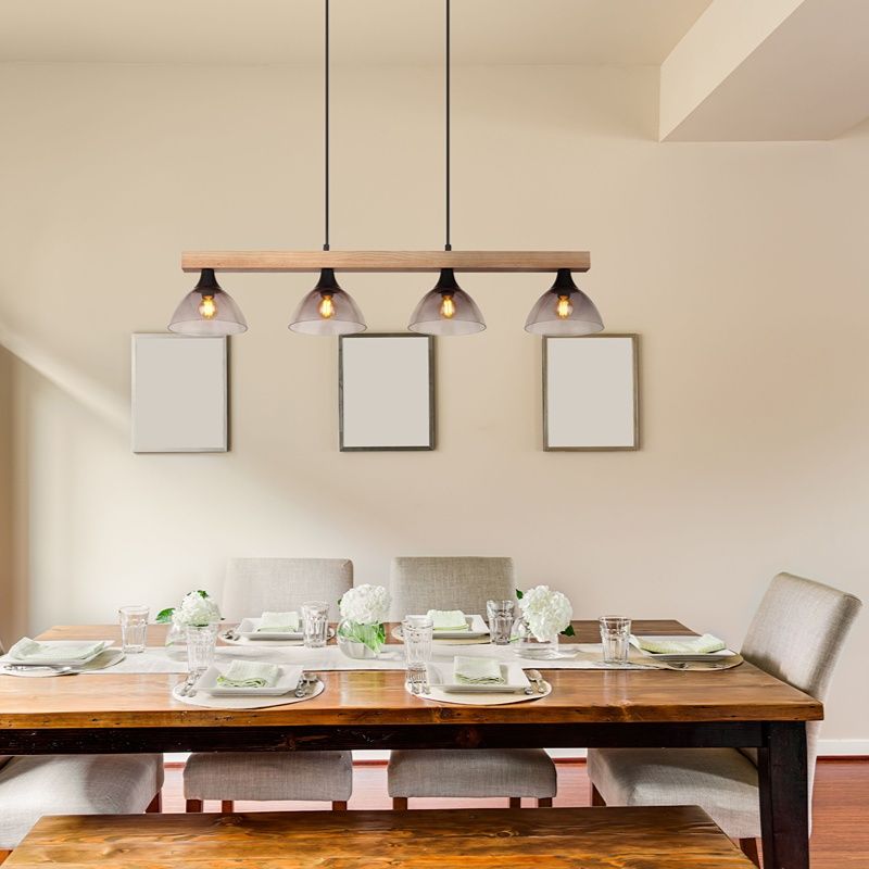 Design pendler lampe træ, Lusanne