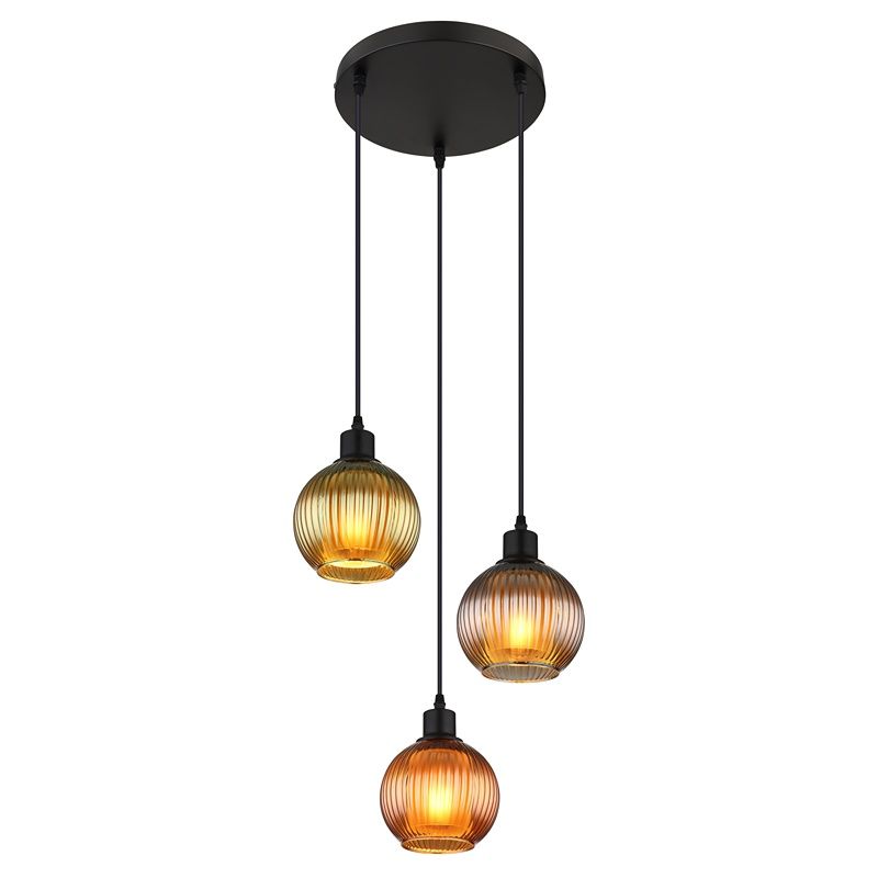 Multi-Farvet retro pendler lampe glas, Zoubida