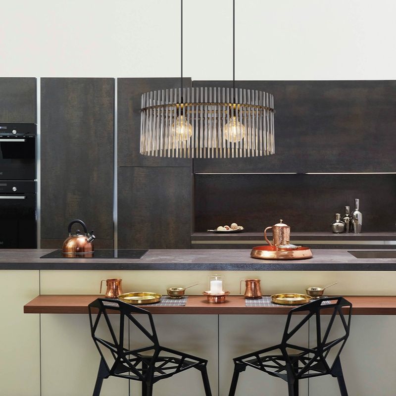 Sort design pendler lampe glas, Genelva