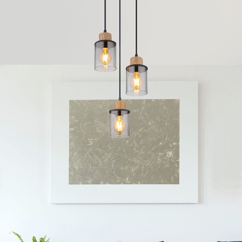 Sort modern pendler lampe glas, Resa