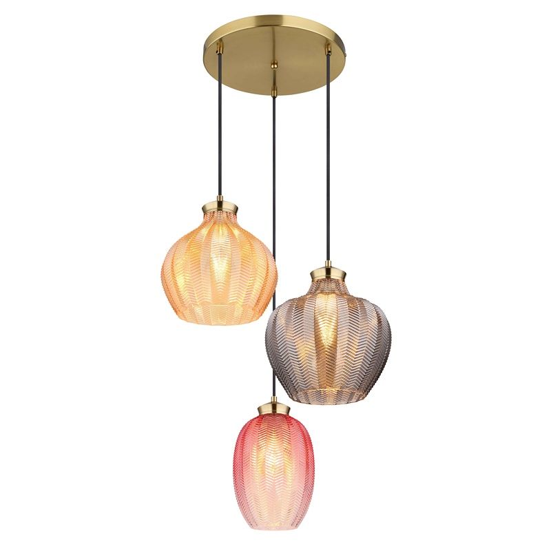 Multi-Farvet design pendler lampe glas, Jacomina Multi-Farvet design pendler lampe glas, Jacomina