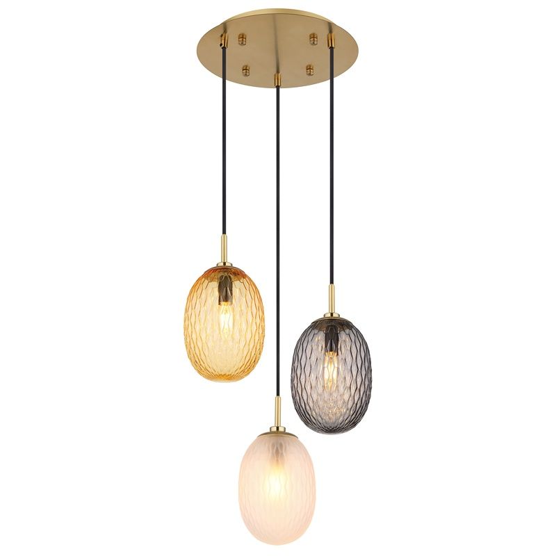 Multi-Farvet retro pendler lampe glas, Dilata