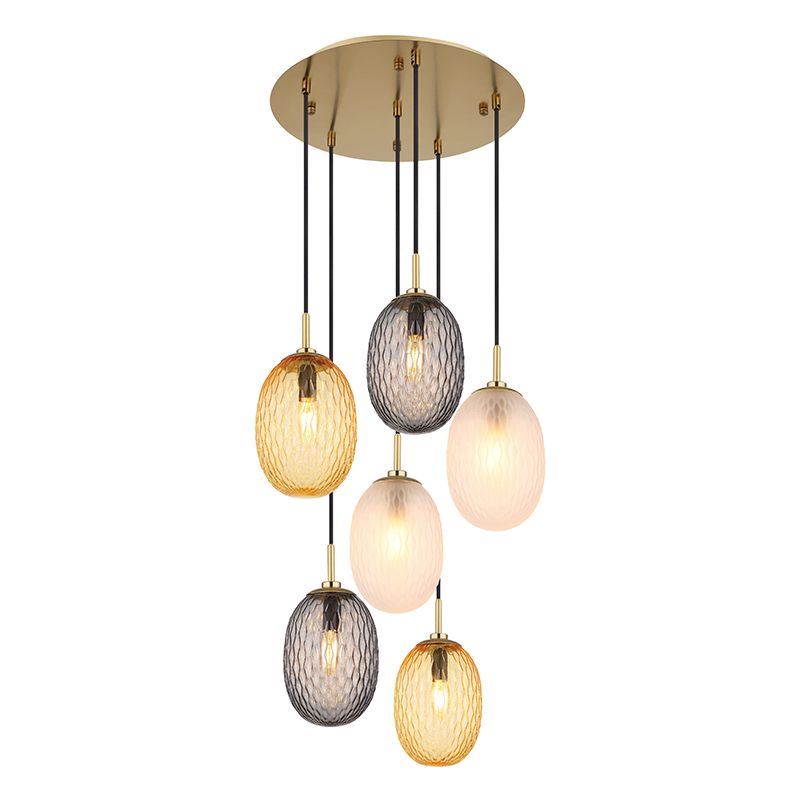 Multi-Farvet design pendel lampe spisebord glas, Janella Multi-Farvet design pendel lampe spisebord glas, Janella