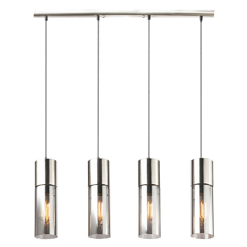 Nikkel design pendler lampe glas, Xena