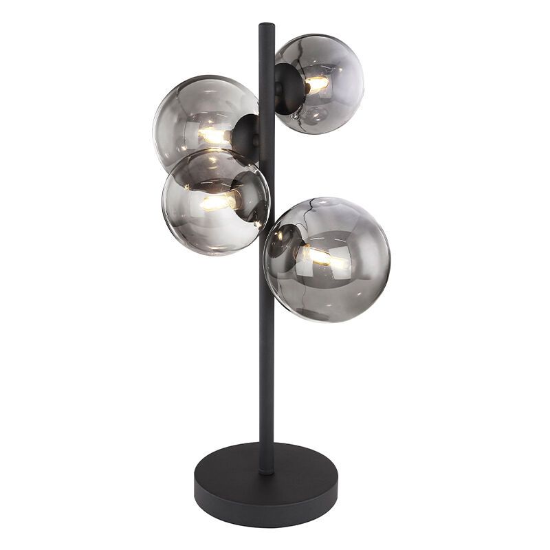 Sort design bordlampe glas, Melinda, med brytare