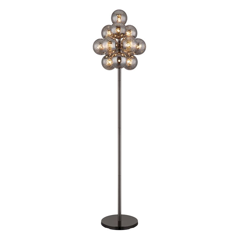 Grå retro gulv lampe glas, Ozan, med brytare