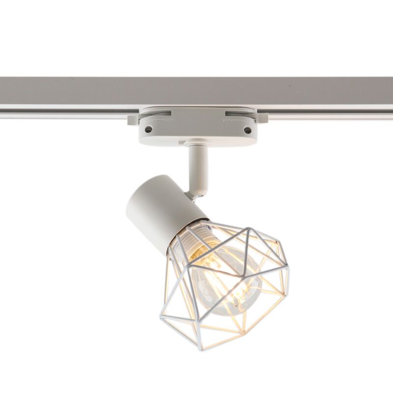 Industri 1-faset lampe på lyseskinne hvid, Jaylano