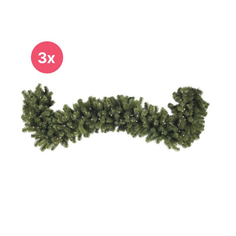 3x 540 cm guirlande, 40 cm tyk, 200 LED'er, kan tilsluttes