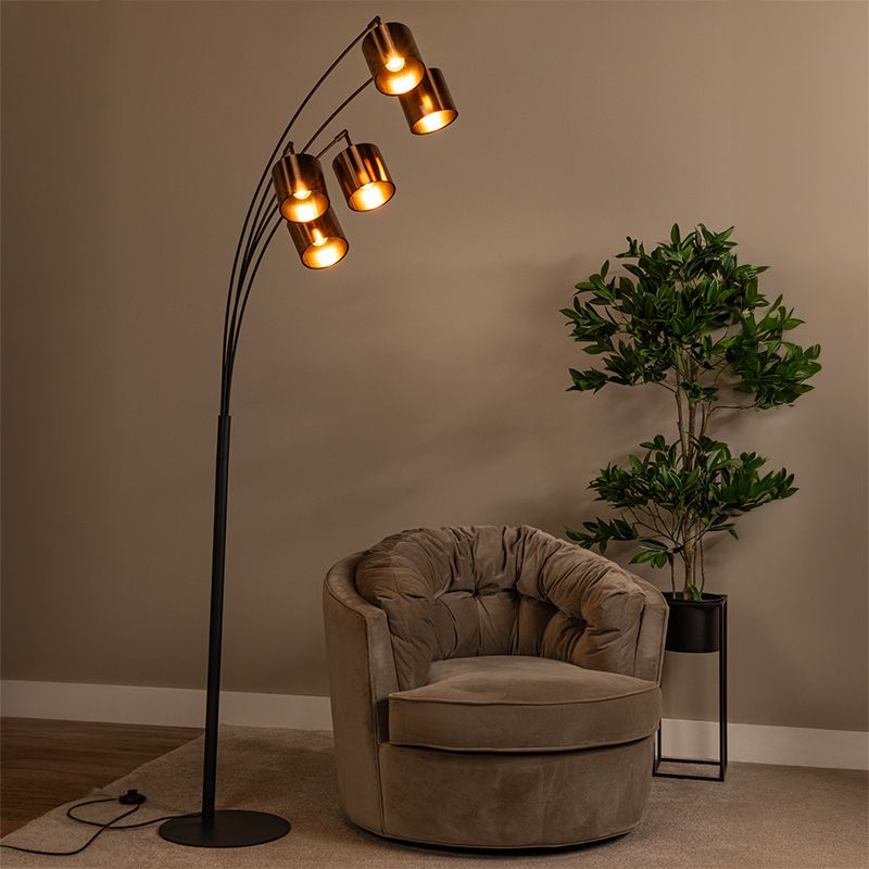 Rustfarvet gulv lampe modern, Rankos, med brytare