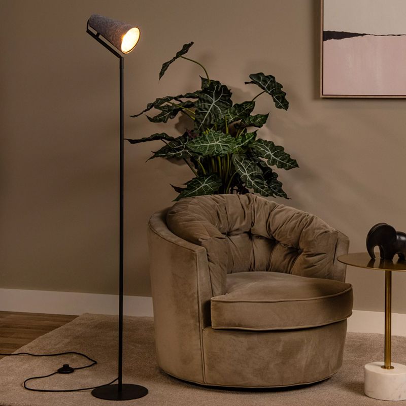 Grå gulv lampe modern, Bensen, med brytare