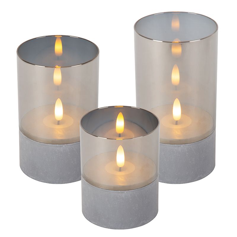 3 batteridrevne stearinlyslamper Velas