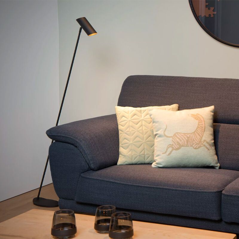 Antracit gulv lampe modern, Hester, med brytare