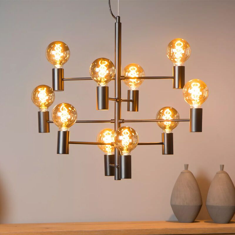 Sort pendler lampe modern, Leanne