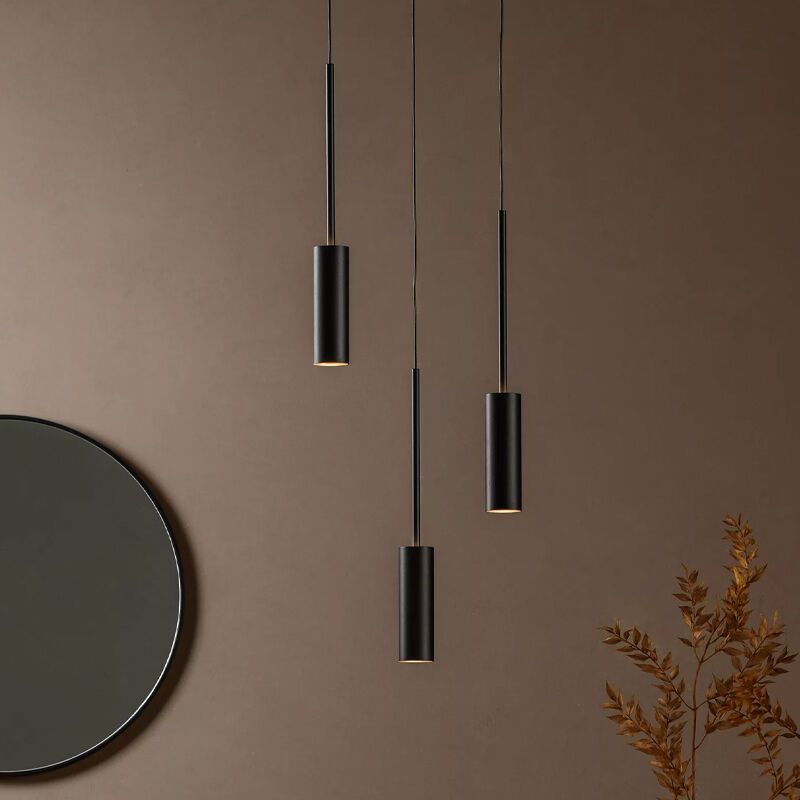 Sort pendler lampe modern, Tubule