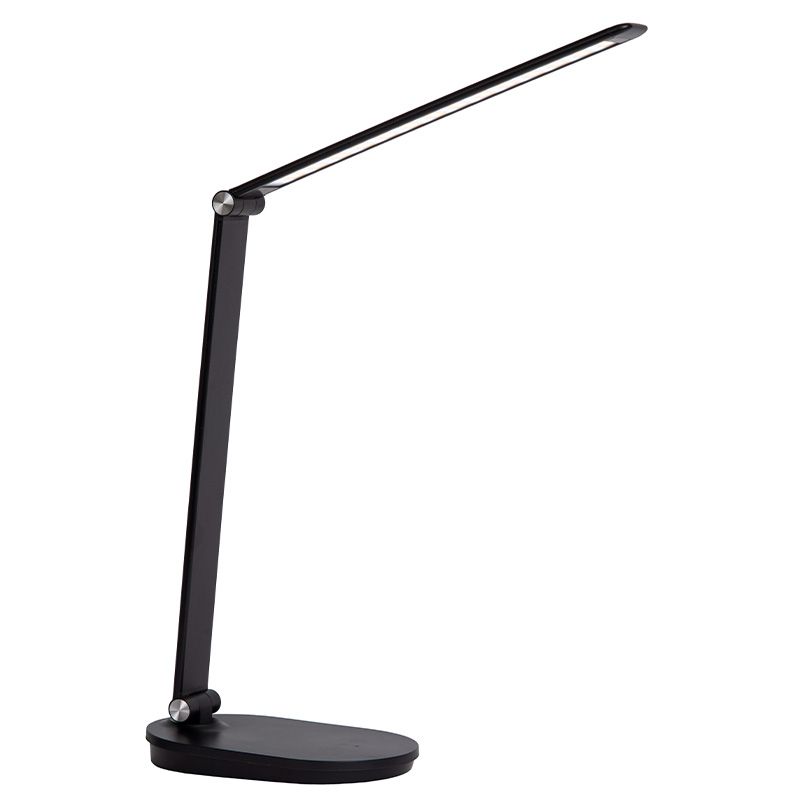Sort skrivebordslampe modern, Aldwin, 8W, varm til kold hvid justerbar LED, med beröringsdimmer
