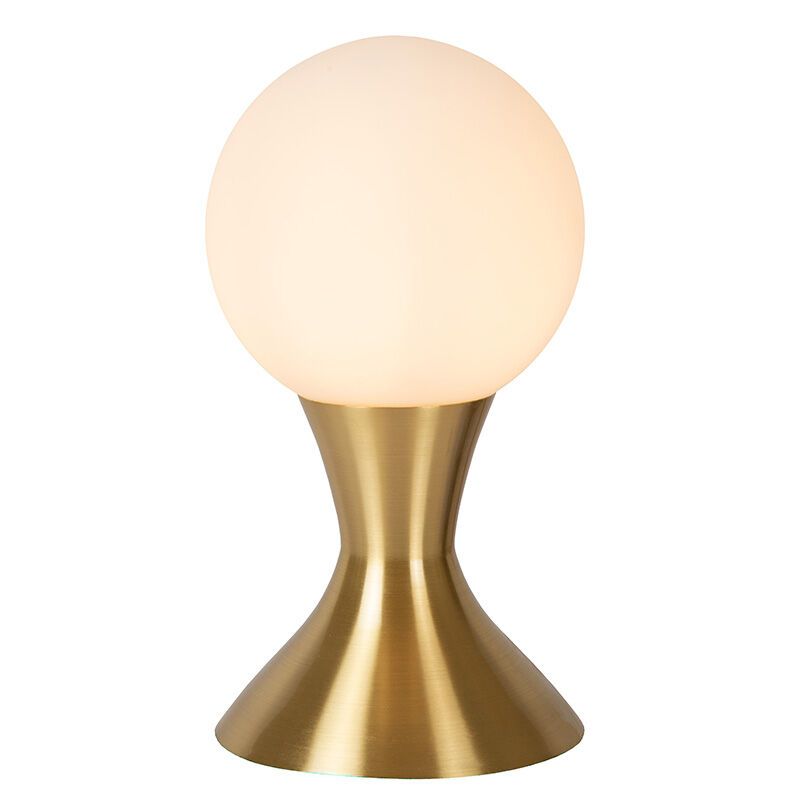 Guld bordlampe modern, Moya, med brytare