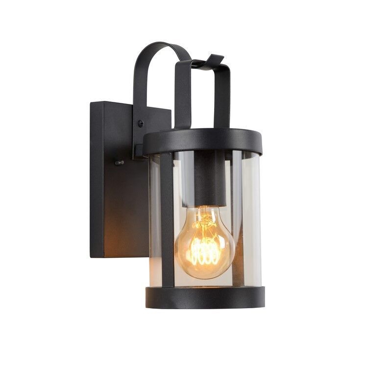 Sort væglampe modern, Lindelo, IP23