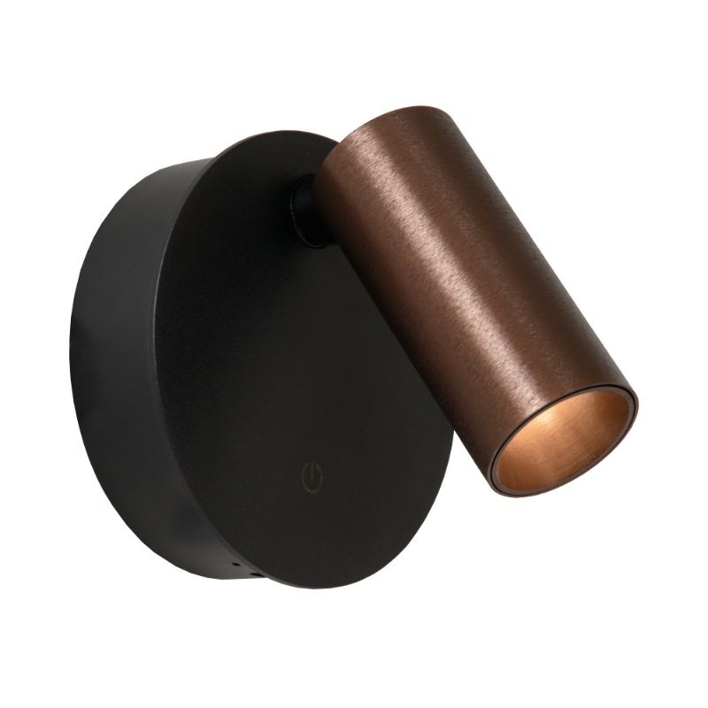 Brun genopladelig væglampe modern, Toni, 2W, 2700-4000K, med touch lysdæmper